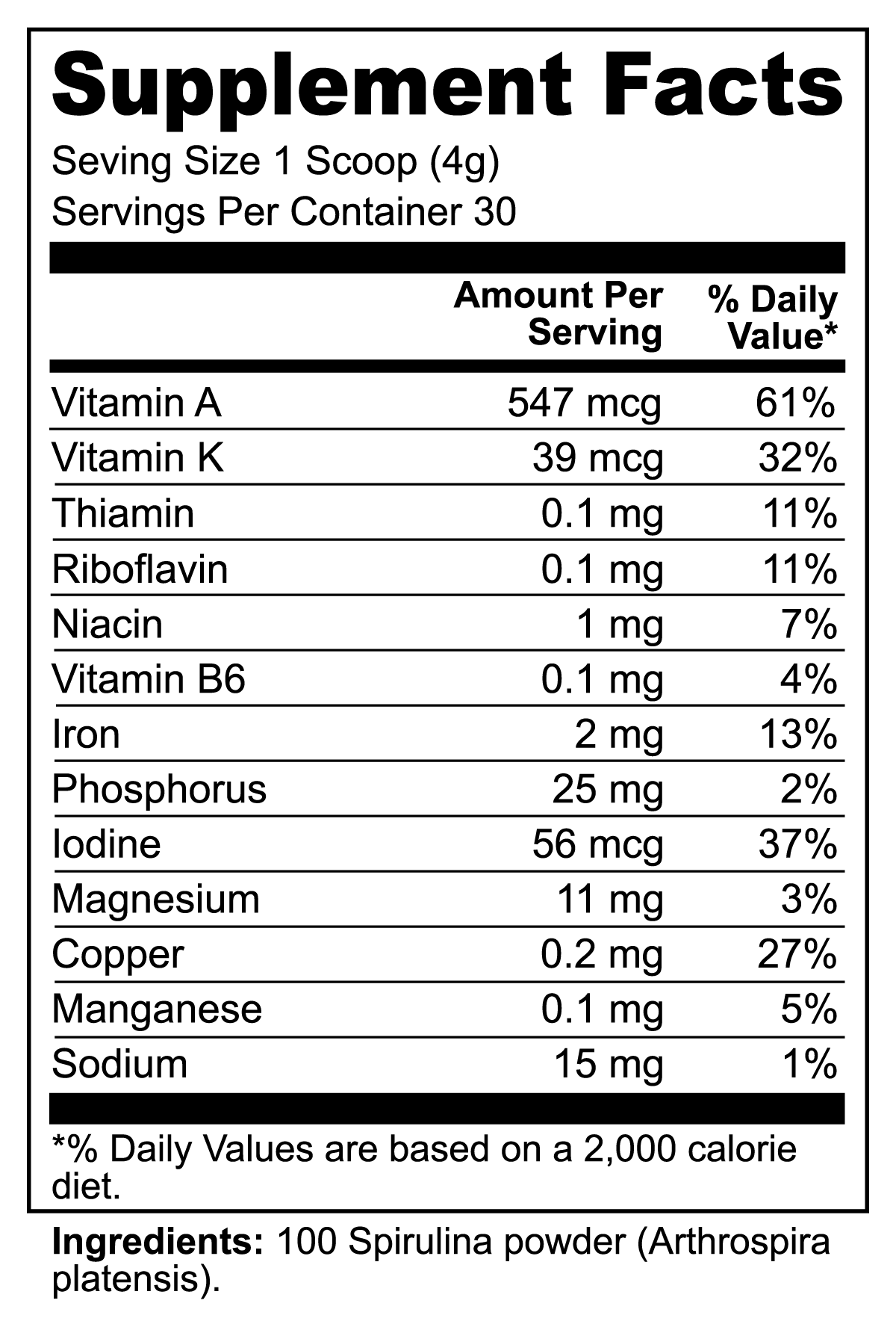 Atomic Spirulina Powder